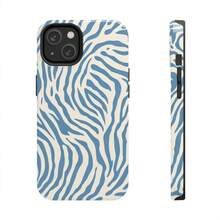 24h Shipping From DE Apple 17 16 15Pro Max PlusBlue Zebra Print Phone Case, Light Blue Soft Aesthetic, Pastel Animal Print Cover For IPhone 17 16 15 14 13 12 11 Air Pro Max Plus SamsungSamsung 23 24 25 26 - 1 Piece Of Picture Color - View 6