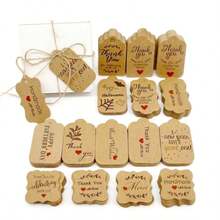 100 pezzi + 20 metri di corda di canapa 3x5cm, confezione regalo fatta a mano per ringraziare, cartellino appendibile, cartellino per prodotti da forno - Biglietto di ringraziamento fatto a mano per confezionare i regali - Visualizzare 5