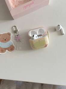 Funda protectora Bluetooth con diseño de oso de manzana Niche Star compatible con Pro 3ra Gen, 2da Gen, funda de auriculares Apple 4ta Gen - Rosa - Ver 4