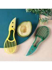 3-In-1 Avocado Slicer, Shea Butter Scraper, Fruit Peeler, Paper Cutter, Fruit Pulp Separator, Plastic Knife, Vegetable Tools - Multicolor - View 15