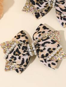 2 Buah Jepit Rambut Pita Motif Leopard untuk Anak Perempuan, Jepit Rambut Modis Lucu, Jepit Rambut Buaya, Hadiah, Aksesori Rambut untuk Pesta & Pemakaian Sehari-hari - MultiWarna - View 5
