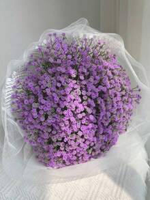 40/18/10pcs Artificial Baby's Breath, Suitable For Table Decoration, Valentine's Day, Mother's Day Gift, Wedding Bouquet And Party. Great Gift For Women, Also Suitable For Home, Bedroom, Bathroom And Garden Decoration, As Well As DIY Bouquet. - Purple - View 1