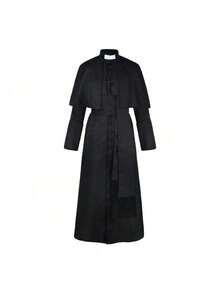 Cosplay Clothing - Solid-color Black Priest's Robe (includes a Cross) - View 1