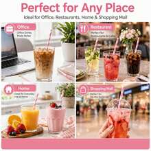 25pcs/99pcs Paper Straws, Blue/Orange/Green/Pink/Red/Black Striped Disposable Drinking Straws, Suitable For Parties, Birthdays, Weddings, Restaurants, Juice, Smoothies, Cocktails - Multicolor - View 4