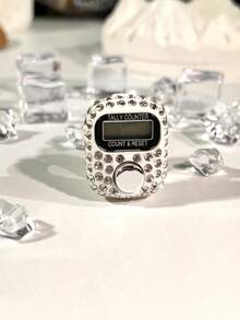 Rhinestone Finger Electronic Counter, Ramadan Tasbih Prayer Beads Counting Device, Islamic Ramadan Prayer Counting Display Counter, One-Key Reset Silent Precise Counting, Portable High-End Finger Ring Counter, Suitable For Religious Practices, Daily Recitation, Stress Relief, Customer Flow Statistics, Trending Cross-Border Rhinestone Electronic Display Counter, Ideal Gift For Women - Multicolor - View 6