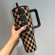 HYDRO, 40 OZ, Vaquero rojo, Cuadrícula rosa y blanca, Cuadrícula de café, Cerezas, Cuadrícula en blanco y negro, Vaquero del oeste, Taza aislada de acero inoxidable, Botella de agua portátil de acero inoxidable, Equipada con pajita y asa, Botella de agua de acero inoxidable de doble capa con aislamiento al vacío, Recipiente para bebidas de alta calidad para verano, otoño e invierno, Que utiliza tecnología de aislamiento al vacío, Gran capacidad, Adecuado para deportes, viajes, al aire libre, fitness, uso en la oficina, regalos para maestros, regalos del Día de San Valentín, regalos de cumpleaños, regalos de Acción de Gracias, regalos de Navidad, regalos de Halloween, regalos para fiestas de Halloween, suministros para fiestas y otros escenarios. - rejilla de café - Ver 4