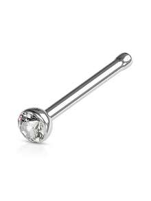 Nooxian 3pcs/Set Minimalist Stainless Steel Rhinestone Nose Studs, Unisex Jewelry - Silver - View 3