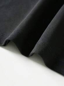 Women's Short-Sleeved Printed T-Shirt, Spring Clothing, Holiday Outfit, White For Summer, Beach Look, Vacation Style, Country Style, Women's Office Outfit. - 黑色 - 查看 4
