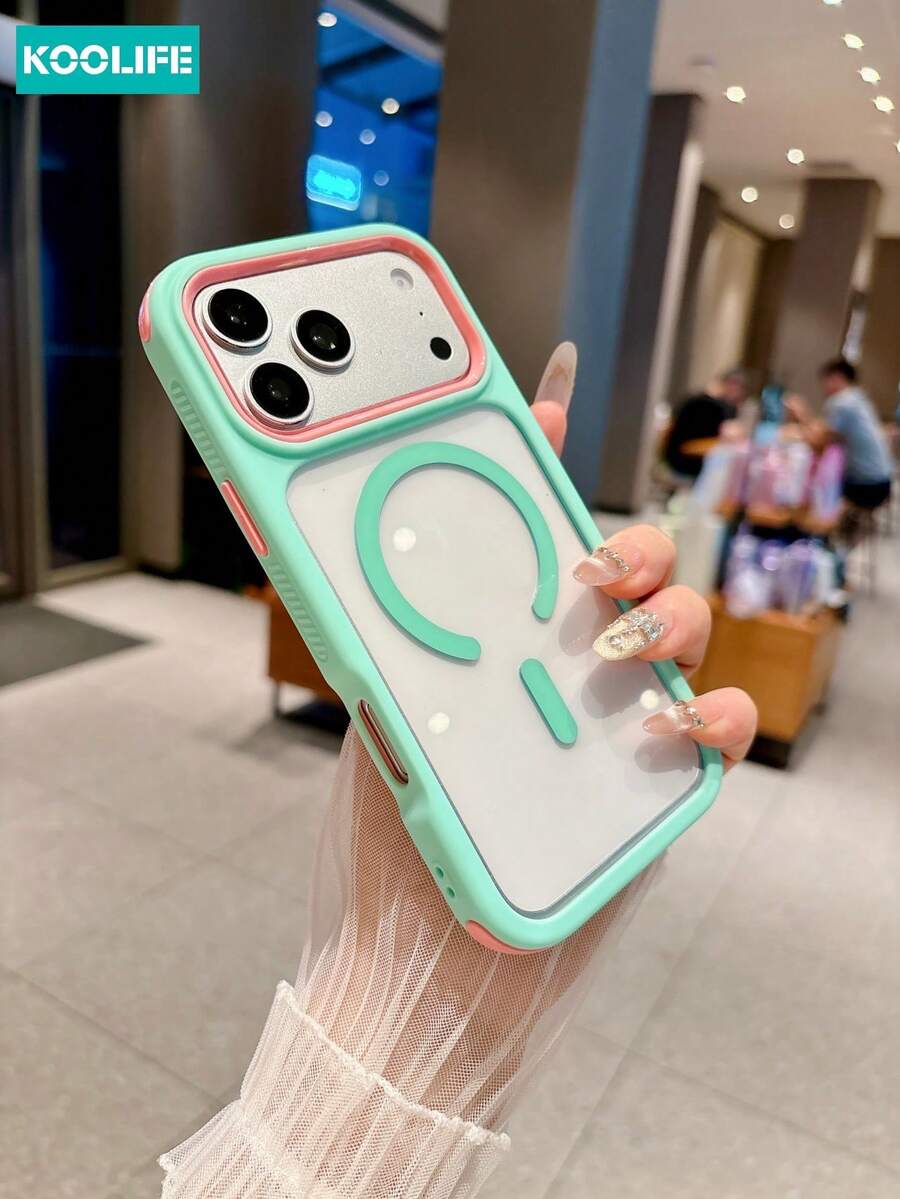 KOOLIFE 奢華防震防摔磁吸 3 合 1 配色透明壓克力 Apple 手機殼，適用於 Phone18pro/18pro Max/17ProMax, 16ProMax, 15ProMax, 14ProMax, 13ProMax, 17Pro, 16Pro, 15Pro, 14Pro, 13Pro, 17, 16, 15, 14, 13/11/12pro Max；適合春季週年禮物、生日禮物、畢業禮物、男友/女友生日禮物，男女皆宜