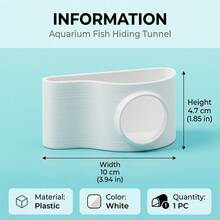 Túnel de peces de acuario | Decoración de cueva curva natural adecuada para bettas, gouramis, corydoras | Accesorio para acuario de agua dulce y salada | Lugar de escondite de peces de fácil instalación - A - Ver 12