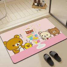 Rilakkuma Cartoon Durable, Dirt-Resistant, Easy-To-Clean Diatomite Bathroom Mat, Absorbent, Quick-Drying, Trimmable, Non-Slip Rug For Home - Multicolor - View 24