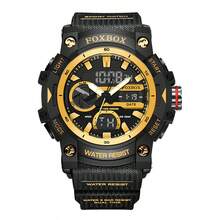 Foxbox Reloj digital militar LIGE para hombres, resistente al agua 30m, reloj de cuarzo LED, reloj deportivo, reloj grande para hombres - Negro - Ver 12