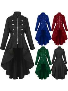 Cosplay Clothing - 230830 Zipper Trench Coat (Red) - View 2