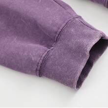 Men's Washed Distressed Pocket Hoodie Vintage Oversized Hoodie Acid Wash Cotton Pullover Hoodies For Streetwear Sweatshirts - Street Fashion - 紫色 - 查看 4