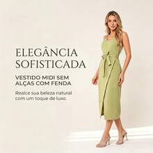 Women's Sleeveless Dress, Bodycon Style, A New Summer , Elegant And Elongating The Silhouette, Perfect For Work And Dates. - 淡綠 - 查看 2