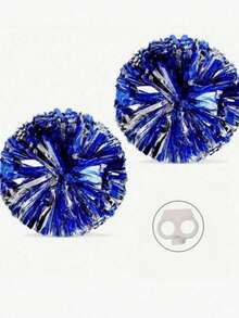 2pcs Cheerleading Pom Poms, Bright Color, Thickened And Denser, With Buckle Ring, More Durable, Suitable For Cheerleading Dance Competitions, Cheerleading Parties, Fancy Cheerleading Dance And Other Occasions - Multicolor - View 7