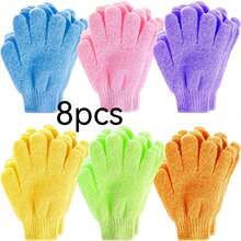 8/16pcs Exfoliating Bath Gloves, Double-Sided Exfoliating Gloves, Suitable For Spa, Massage And Body Scrubbing, Body Scrub Bath Accessories, Daily Cleaning And Hygiene Maintenance - Multicolor - View 6