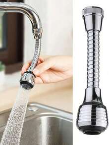 1/2件 2模式 360°旋轉起泡器 高壓水龍頭延長器 節水 浴室廚房配件 - 彩色 - 查看 1