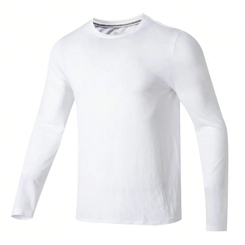 Under Armour Men's UA SEAMLESS STRIDE LS Long Sleeve T-Shirt, Soft & Moisture-Wicking Casual Sports Long Sleeve Tee, 1375693-100 - White - View 1