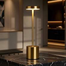 Set Of 2 Gold LED Cordless Table Lamps, USB Rechargeable Dimmable Bedside Desk Light, Modern Minimalist Metal Nightstand Lamp For Bedroom Living Room Office Home Decor - Golden Table Lamp - View 11
