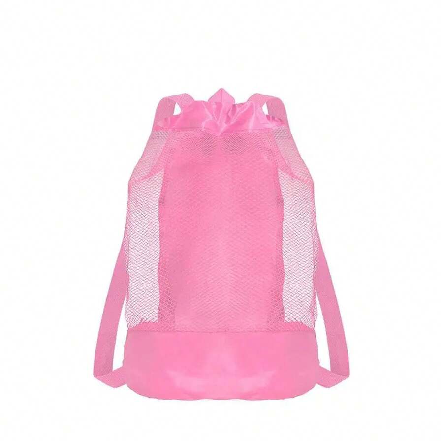 1 Children's Beach Backpack, Waterproof, With Adjustable Drawstring, For Collecting Shells And Storing Toys. - 粉色 - 查看 1