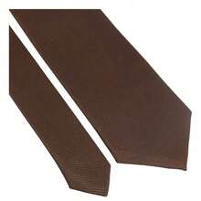 Set Of 5 Light Gray Formal Ties For Groomsmen, Weddings, Events, And Conferences - Rust Brown - View 5