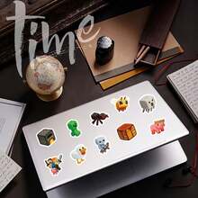 500 miếng cuộn nhãn dán dính MINISO Minecraft Pixel Game, bề mặt nhẵn bóng, độ dính mạnh dùng để gói quà, làm scrapbook, viết nhật ký, DIY thủ công, trang trí sổ kế hoạch và tác phẩm nghệ thuật - trắng - Xem 4