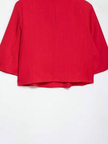 DEEKA Áo khoác blazer ngắn tay dáng ngắn phong cách thời trang đơn giản đa năng kiểu Âu Mỹ cho nữ, xuân/hè mới - Đỏ - Xem 11