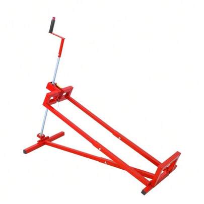 Lawn Mower Repair Stand, Foldable Heavy-Duty Steel Lifting Platform For Lawn Mowers, 400 Kg Lifting Capacity, Telescopic Maintenance Trolley With Handle For Manual And Power Tool Use, Red