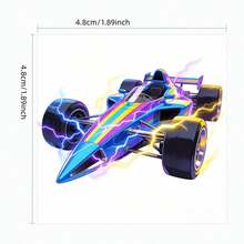 20pcs 3D Colorful Racing Theme Party Tattoo Stickers, Flame Lightning Shiny Racing Car, Punk Mecha Racing Car Pattern Design, Perfect For Holiday Party, Birthday Gift, New Year Christmas Gift - Multicolor - View 5