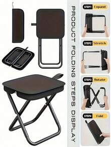Portable Folding Stool, Lightweight Foldable Outdoor Camping Fishing Stool, Suitable For High-Speed Rail Queuing, Home Shoe Changing, Art Students, Sturdy, Multiple Colors Available, Easy To Carry And Store, Outdoor Essential Equipment - Multicolor - View 9