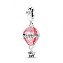 1pc S925 Sterling Silver Travel Theme Bead Charm, Original Design With Hot Air Balloon, Eiffel Tower And Cruise Ship; Enamel Pendant With Diamond Accents; Suitable For Bracelets And Necklaces; A Globe-Themed Handmade Souvenir Accessory; Capture Travel Memories; Perfect For DIY Projects And Daily Wear - Multicolor - View 19