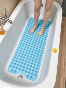 Extra Long Non-Slip Bathtub Mat With Drainage Holes And Suction Cups Non-Slip Bathtub Mat Non Slip Pink Bubble Textured Bathtub Mat PVC Material Multiple Colors Available Ideal Bathroom Accessories Bathroom Decor Fall Decor Back To School - Multicolor - View 11