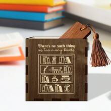 木製書籤盒，裝飾牌與飾品，極簡主義桌面收納盒，適用於書籤與文具 - 彩色 - 查看 3