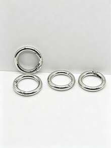 1000pcs 23mm Metal Open O-Rings, Multi-Functional DIY Craft Connecting Hardware Accessories, Durable Iron O-Shaped Clasps, Suitable For Homemade Keychains, Jewelry Making, Bag Charms And Various DIY Craft Accessory Supplies - Silver - View 1