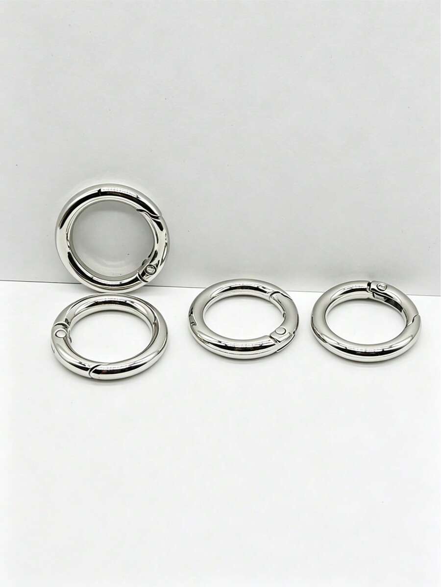 1000pcs 23mm Metal Open O-Rings, Multi-Functional DIY Craft Connecting Hardware Accessories, Durable Iron O-Shaped Clasps, Suitable For Homemade Keychains, Jewelry Making, Bag Charms And Various DIY Craft Accessory Supplies - Silver - View 1