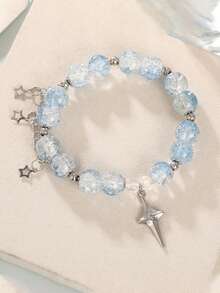 1pc Fashion Star Tassel Gradient Bead Bracelet For Girls Daily Wear - Multicolor - View 4