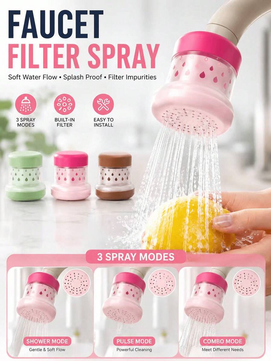 1 buah Inti Filter Keran, Pemurni Air Anti-Percikan dan Anti-Bocor, Aksesori Filter Wastafel yang Dapat Dilepas, Cocok untuk Dapur, Kamar Mandi, Pancuran, Hotel, Rumah, Alat Dapur, Hadiah Dapur, Perlengkapan Dapur - beraneka warna - View 1
