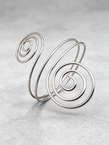 1pc New Punk Style Metal Spiral Bracelet Arm Band - Gold - View 13