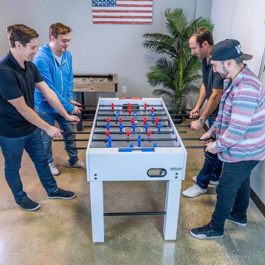 54 '' Full Size Foosball Table Includes 4 Balls And 2 Cup Holders - White Finish - Default - View 1