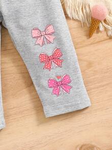 Quần short bé gái in nơ, chất liệu thoáng khí thích hợp cho mùa hè đi biển, quần legging thoải mái cho bé gái, quần dễ thương và đa năng cho các bé gái nhỏ. - Màu Xám nhạt - Xem 6