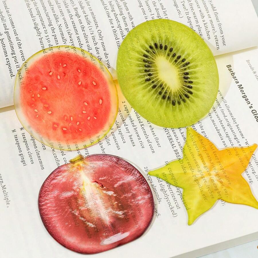 1pc Creative Acrylic Fruit Bookmark, Transparent Elegant Refined Bookmark For Students, Reading Page Clip - A - View 1