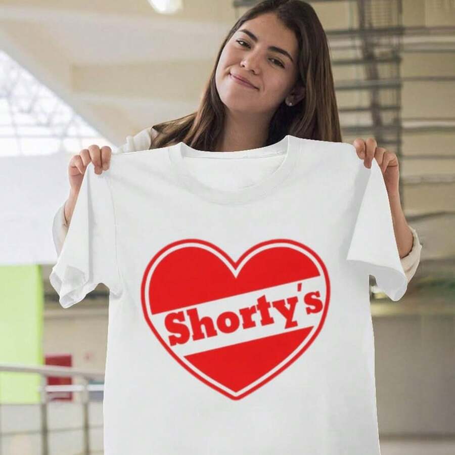 S1Horty'S1 Heart Logo Red Heart T-S1Hirt - 白色 - 查看 1