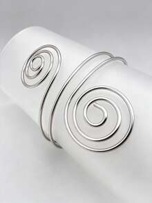 1pc New Punk Style Metal Spiral Bracelet Arm Band - Gold - View 5