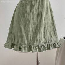 Fengyu Women's Clothing Store Vestido corto de verano casual de mujer con tirantes finos de color verde - Marrón - Ver 6