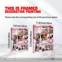 1件客製化禮物，給好友的客製化海報，客製化粉色火柴盒藝術海報，照片拼貼模板。好友客製化，個性化印刷禮物照片客製化。 - 彩色 - 查看 8