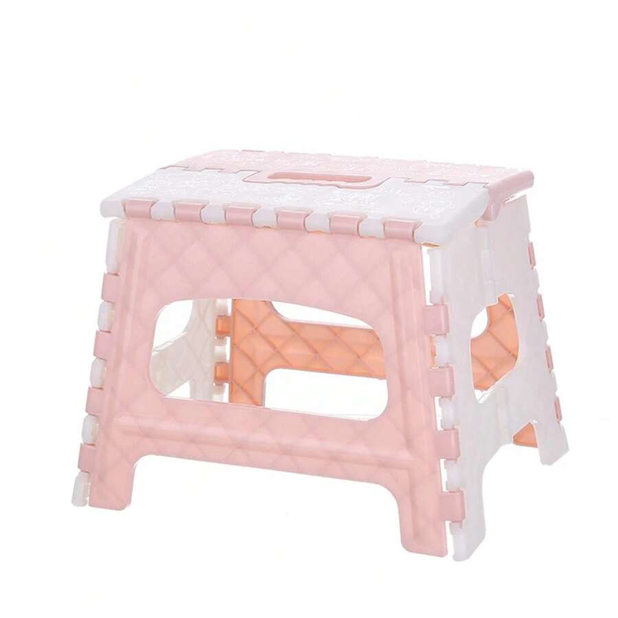 Portable Folding Plastic Stool For Home Use, Multifunctional, Foldable, Suitable For Outdoor Use, For Children And Adults, Easy To Store. - White - View 1