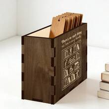 木製書籤盒，裝飾牌與飾品，極簡主義桌面收納盒，適用於書籤與文具 - 彩色 - 查看 2
