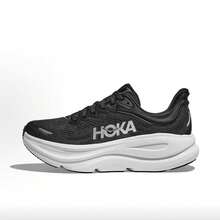 Hoka One One Bondi 9 Road Running Shoes, Breathable, Lightweight, Cushioned, Non-Slip, Suitable For All Seasons, Black & White, Men & Women - Black and White - View 9