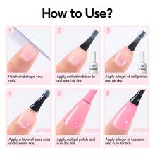 PEACECOLOR 10ml Nail Care Set Pick 5-Piece Complete Kit Or 2-Piece Gel Kit Dehydrator Primer Base Top Coat Cuticle Oil Soak Off UV LED Summer Gift - 查看 4